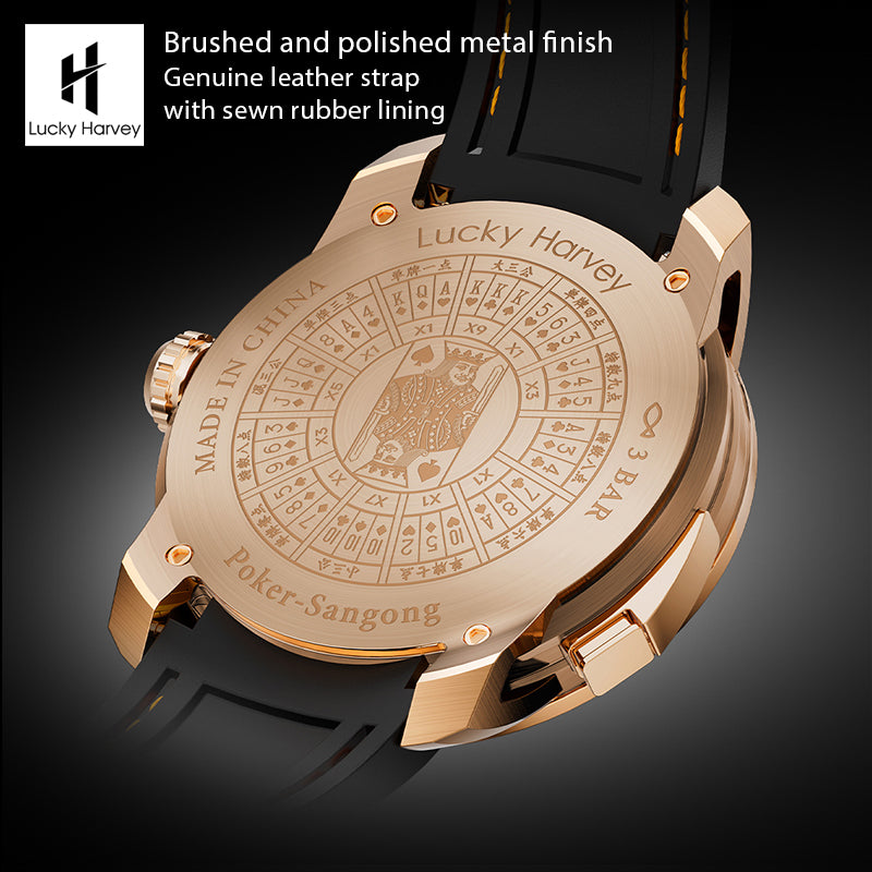 Lucky Harvey Automaton Player Series Three Card Poker (SAN GONG) Roulette Automatic Watch