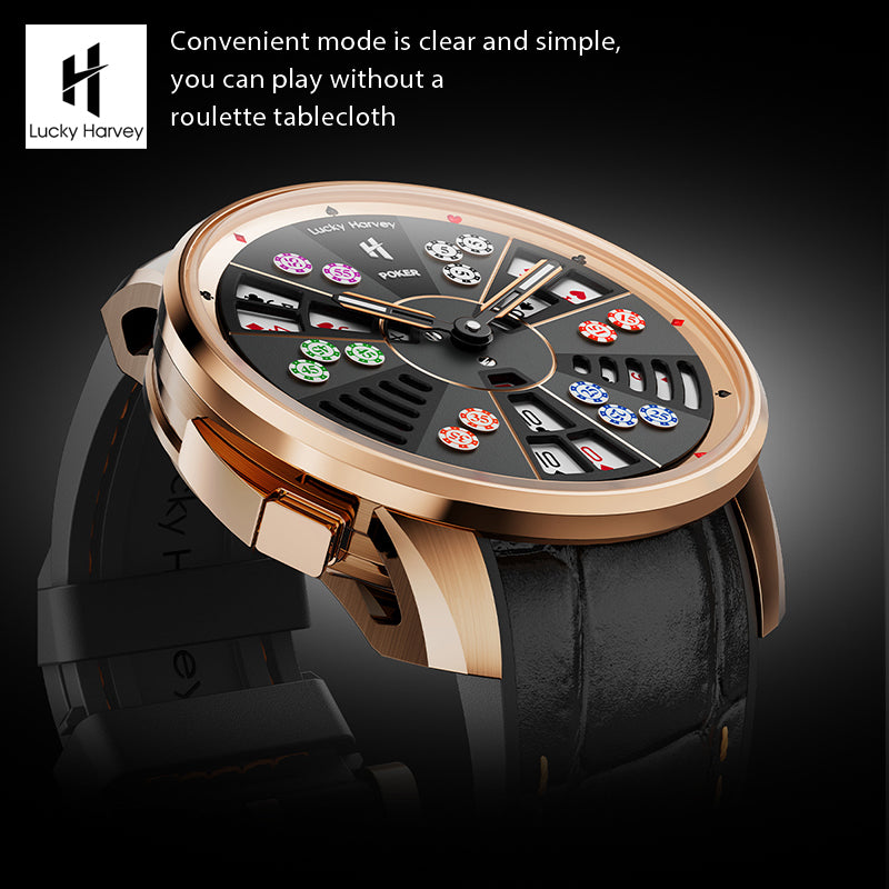 Lucky Harvey Automaton Player Series Three Card Poker (SAN GONG) Roulette Automatic Watch