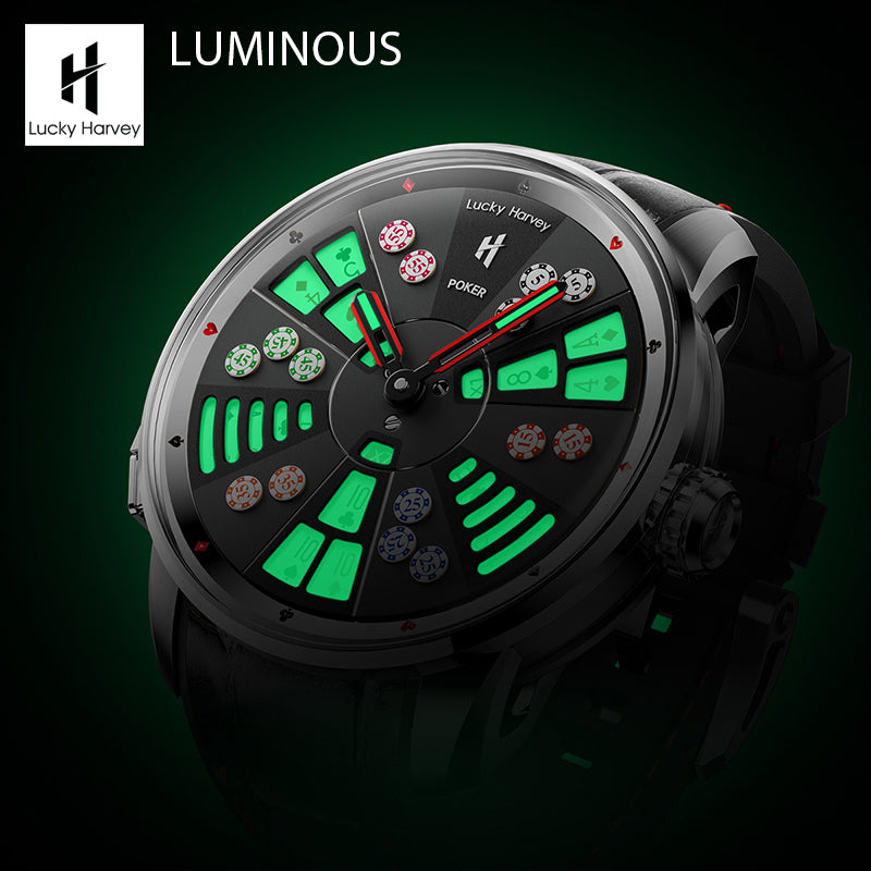 Lucky Harvey Automaton Player Series Three Card Poker (SAN GONG) Roulette Automatic Watch