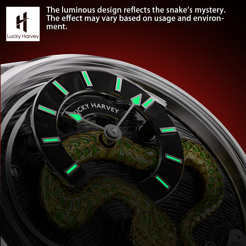 Lucky Harvey 2025 Red Enamel Snake Limited Edition Automata Chiming Mechanical New Watch for year of snake