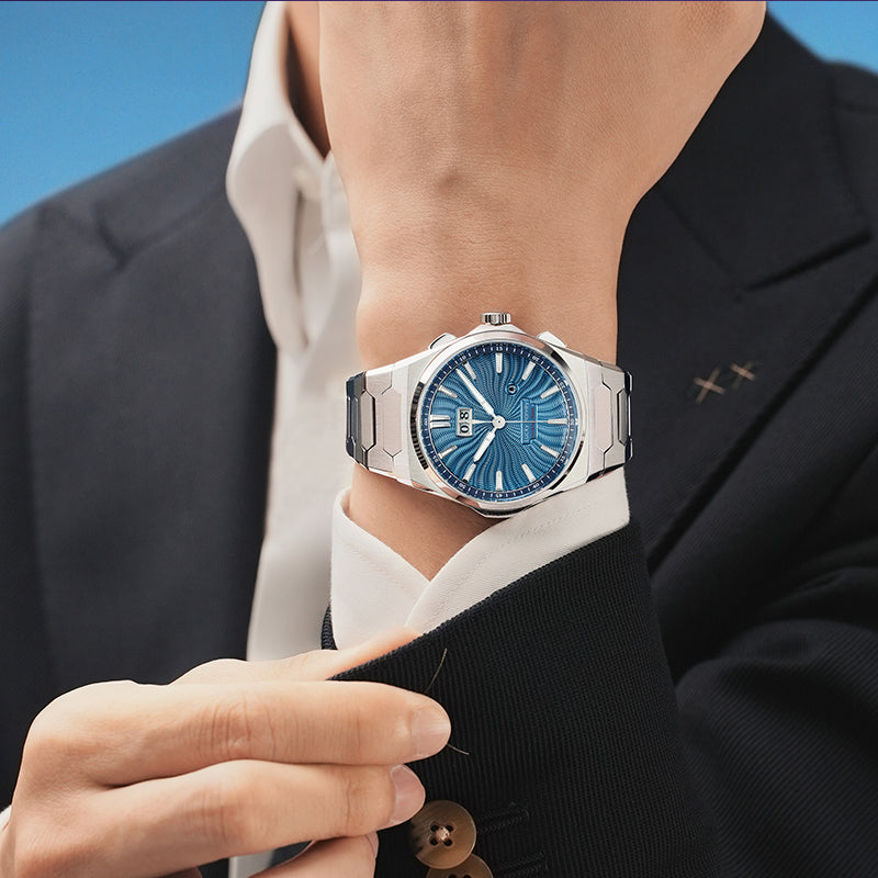 LUCKY HARVEY Chiming Automatic Sound Of Nature Guilloché Dial Big Date Watch Limited Edition 300 PCS