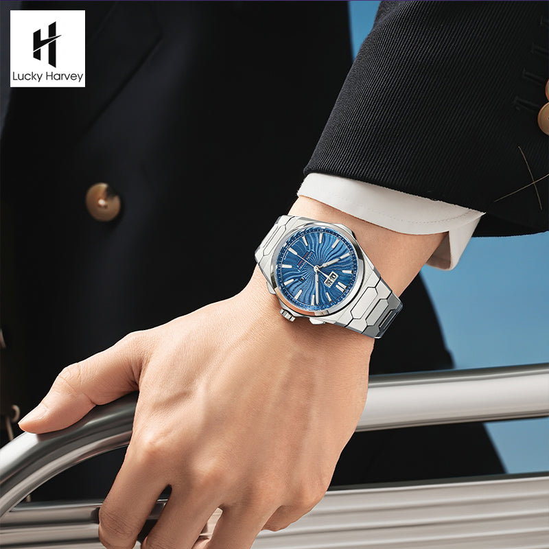 LUCKY HARVEY Chiming Automatic Sound Of Nature Guilloché Dial Big Date Watch Limited Edition 300 PCS