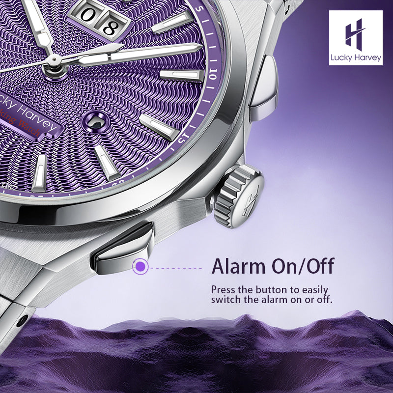 LUCKY HARVEY Chiming Automatic Sound Of Nature Guilloché Dial Big Date Watch Limited Edition 300 PCS