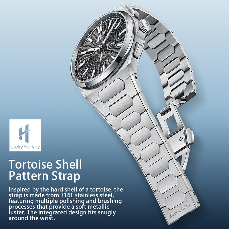 LUCKY HARVEY Chiming Automatic Sound Of Nature Guilloché Dial Big Date Watch Limited Edition 300 PCS