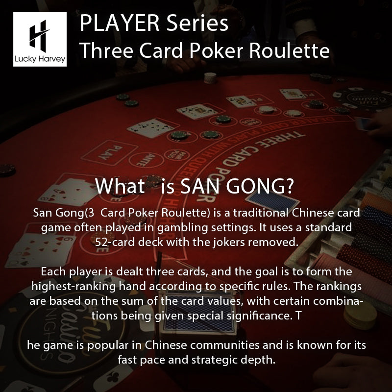 Lucky Harvey Automaton Player Series Three Card Poker (SAN GONG) Roulette Automatic Watch