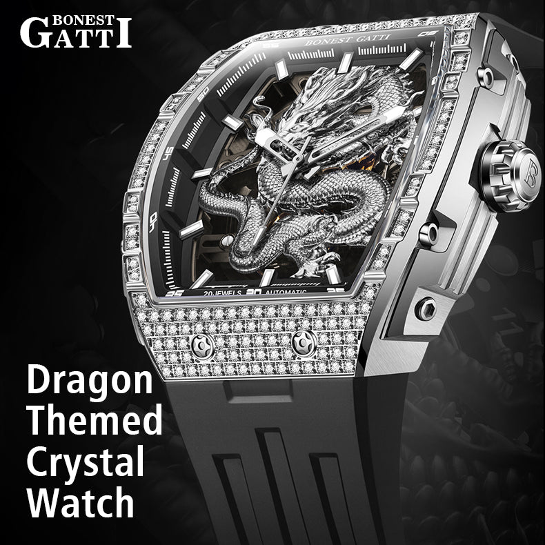 BONEST GATTI Barrel Dragon Men's Automatic Mechanical Watch Luminous GB5605