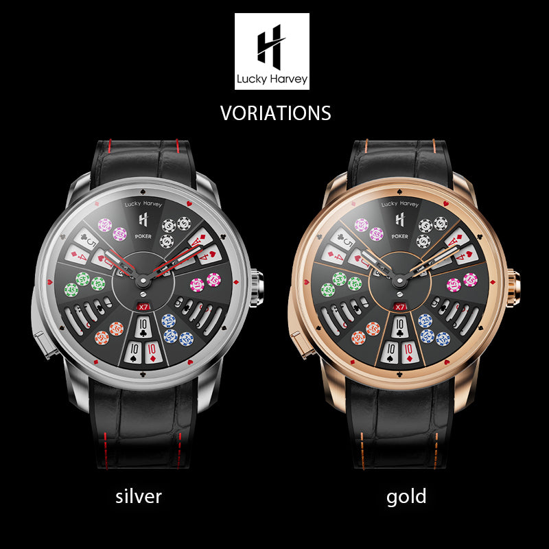 Lucky Harvey Automaton Player Series Three Card Poker (SAN GONG) Roulette Automatic Watch