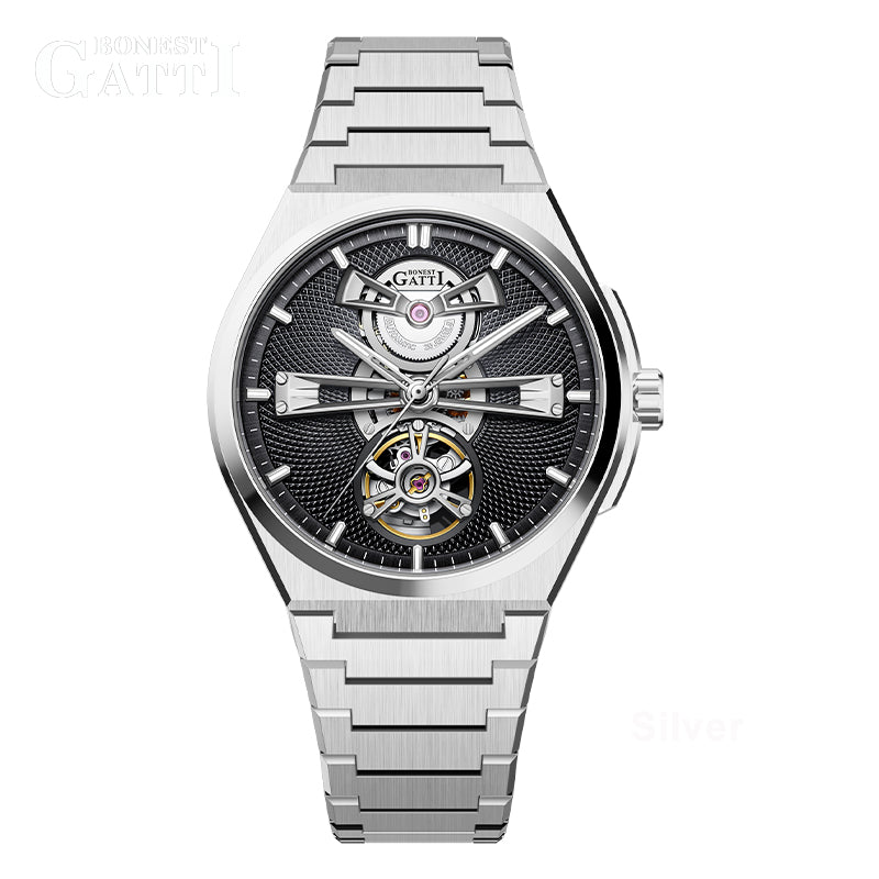 BONEST GATTI Guilloché Pattern Dial Automatic Men Watch BG8014