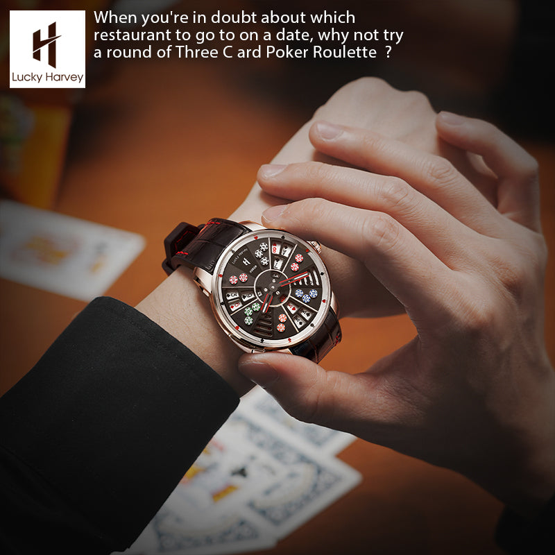 Lucky Harvey Automaton Player Series Three Card Poker (SAN GONG) Roulette Automatic Watch