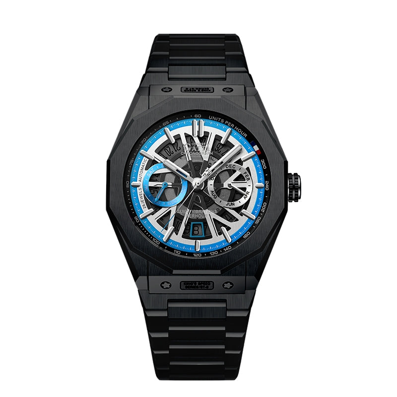 BONEST GATTI Men's Watch CITIZEN Movement Automatic Mechanical Watch Transparent STAINLESS STEEL Case Luminous 42h GB9601-S