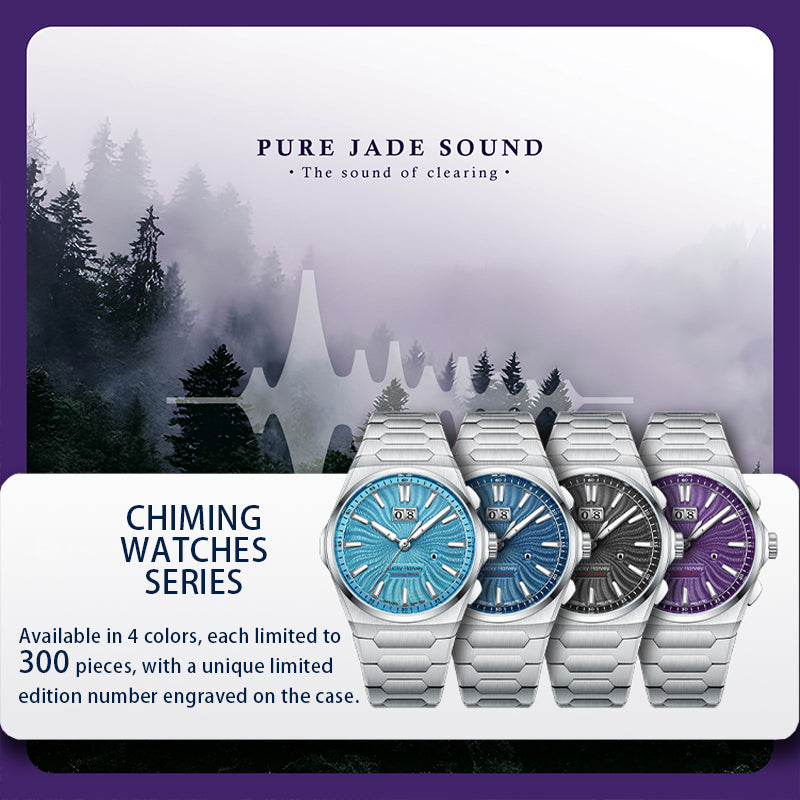 LUCKY HARVEY Chiming Automatic Sound Of Nature Guilloché Dial Big Date Watch Limited Edition 300 PCS