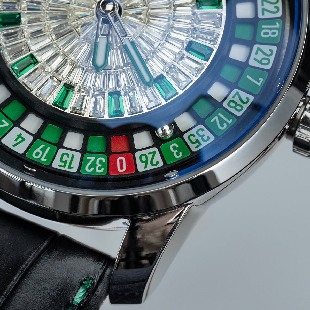 Bonest Gatti Gemstone European Roulette game watch Automatic Movement Handcrafted Zircon Setting Dail BG 8004