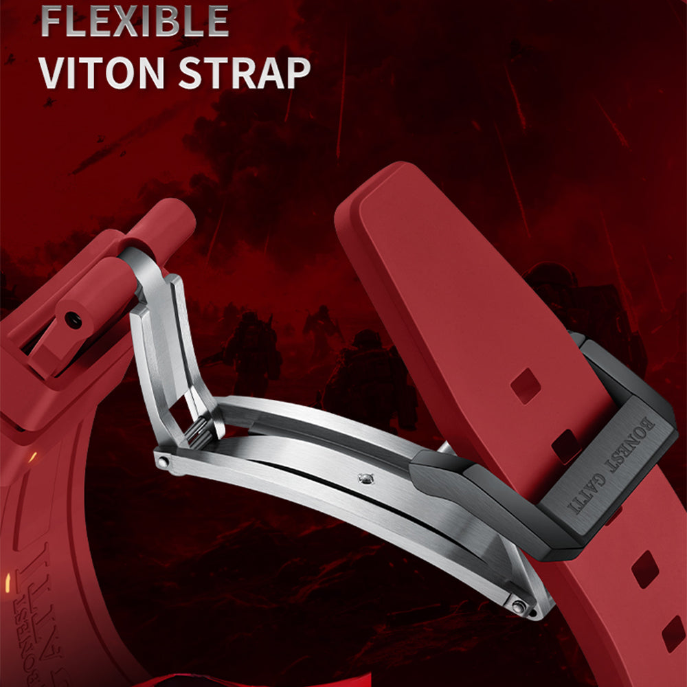 BONEST GATTI Automatic Tonneau Watch Spartan Warrior Series Carbon Fiber Skeleton Self Wind Movement Sapphire Crystal Luminous Watch BG9009