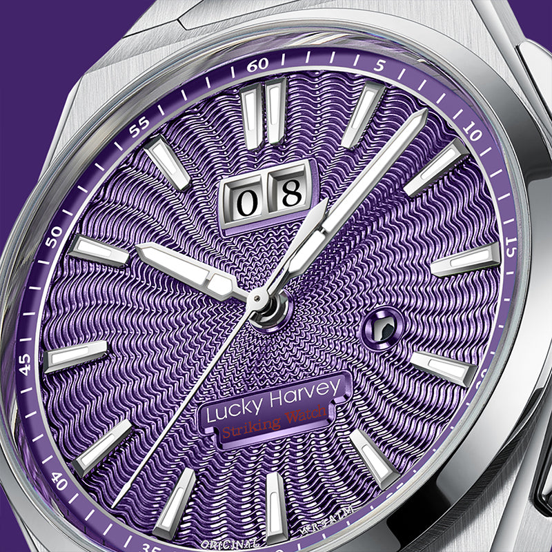 LUCKY HARVEY Chiming Automatic Sound Of Nature Guilloché Dial Big Date Watch Limited Edition 300 PCS