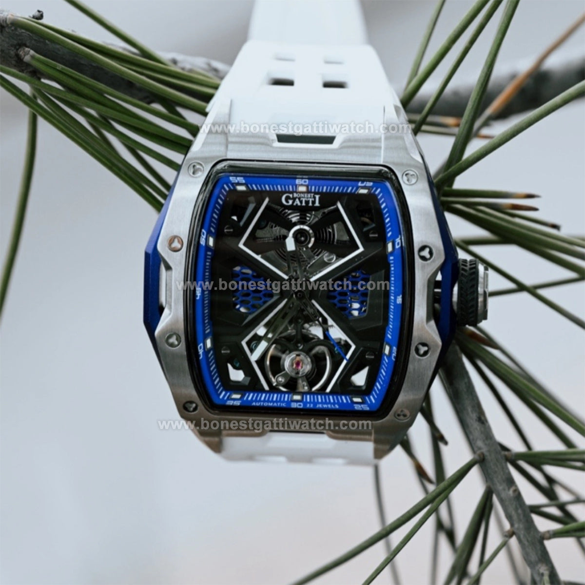 BONEST GATTI Skeleton Tonneau Automatic Men Watch BG5501