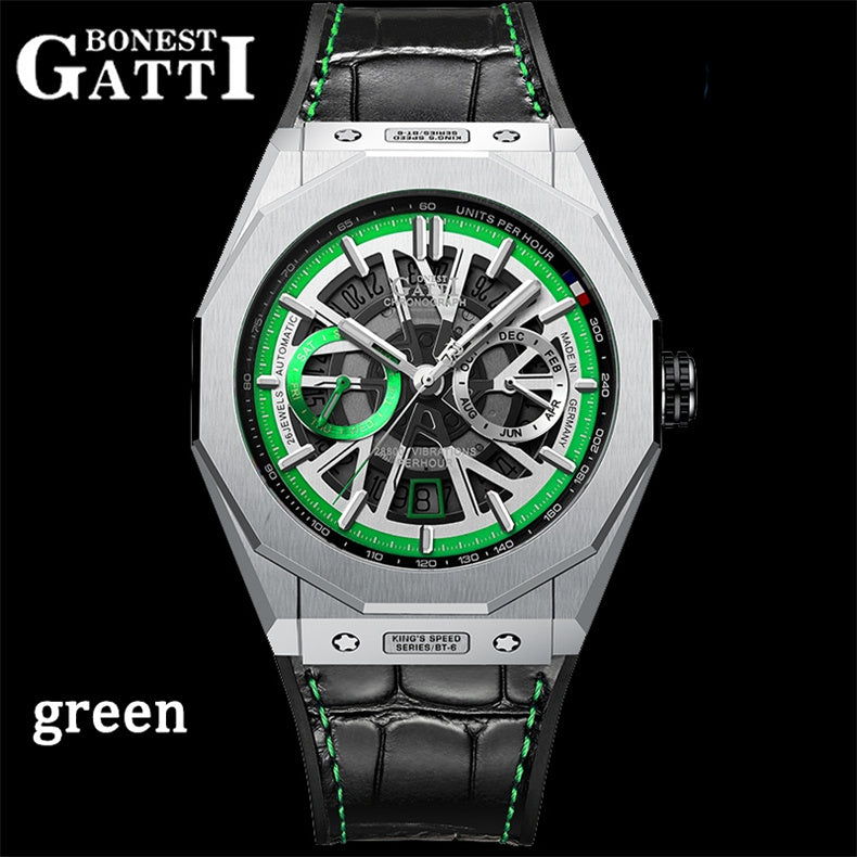 BONEST GATTI CITIZEN Movement Luminous 42h Roud Shaped Case Automatic Watch BG9601-B