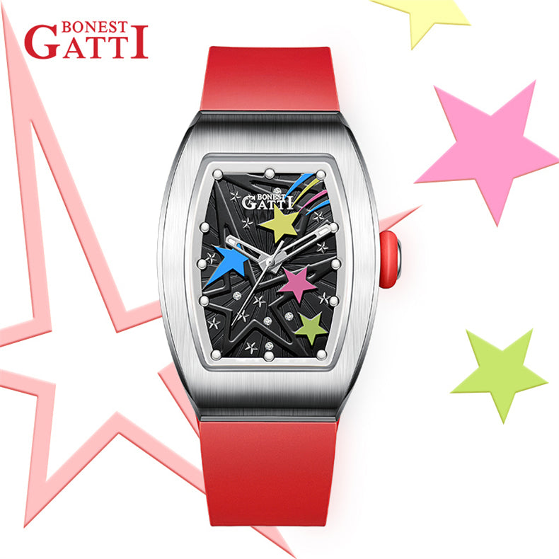 BONEST GATTI Women's Mechanical Watch Luxury Brand Sapphire Rubber Citizen Movement Ladies Automatic Waterproof Girl Wristwatch BG8901