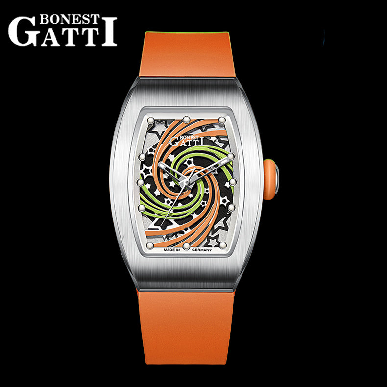 BONEST GATTI Women's Mechanical Watch Luxury Brand Sapphire Rubber Glass Ladies Automatic Waterproof Girl Wristwatch BG9901-L