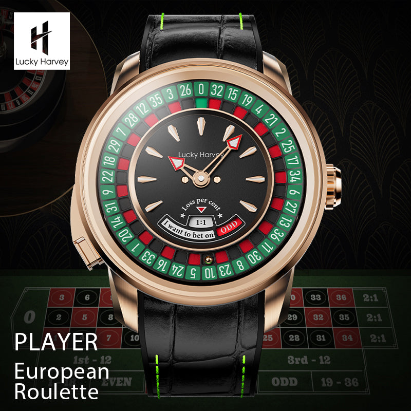 Lucky Harvey Automaton Player Series European Roulette Gold case 18K GOLD BALL Automatic Watch