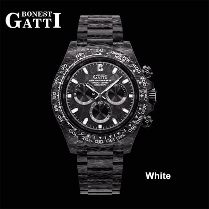 BONEST GATTI Full Carbon Fiber Automatic Chronograph Men Watch BG9012