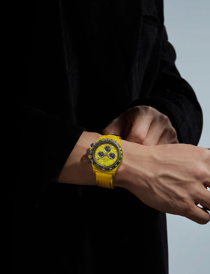 BONEST GATTI Carbon Fiber Automatic Chronograph Watch Self Wind Sapphire Crystal Luminous Waterproof Men Watch BG9010