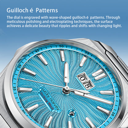 LUCKY HARVEY Chiming Automatic Sound Of Nature Guilloché Dial Big Date  Watch Limited Edition 300 PCS