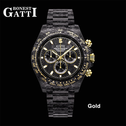 BONEST GATTI Full Carbon Fiber Automatic Chronograph Men Watch BG9012