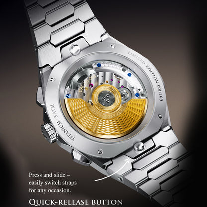 LUCKY HARVEY Hand-Brushed Dial Titanium Chiming Automatic Watch Limited Edition
