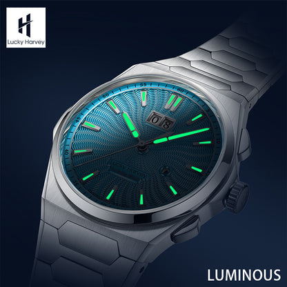 LUCKY HARVEY Chiming Automatic Sound Of Nature Guilloché Dial Big Date  Watch Limited Edition 300 PCS