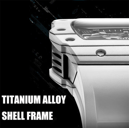 BONEST GATTI Carbon Fiber Titanium Alloy Automatic Skeleton Movement Barrel Shaped Case Luminous Skull BG9909