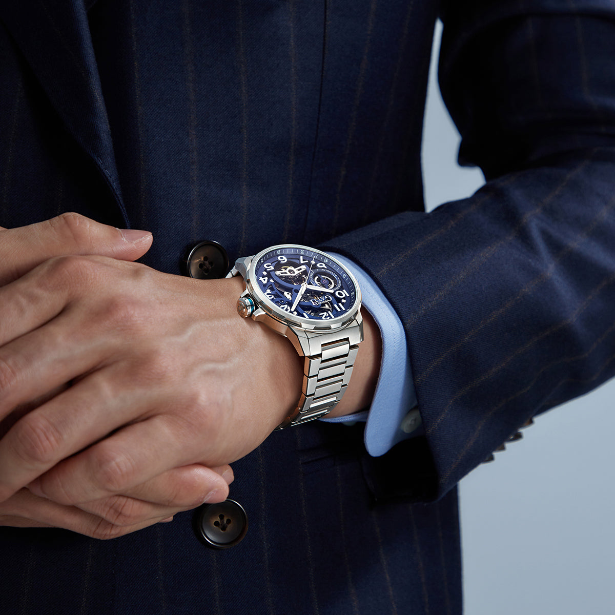 BONEST GATTI Automatic Skeleton Watch Self Wind Movement Sapphire Crystal Luminous Watch BG8010