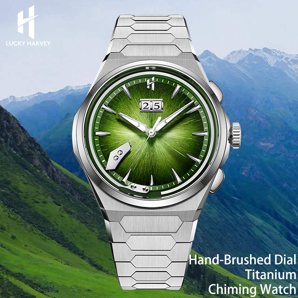 LUCKY HARVEY Hand-Brushed Dial Titanium Chiming Automatic Watch Limited Edition