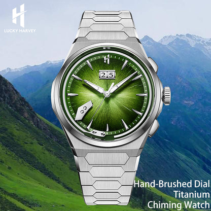 LUCKY HARVEY Hand-Brushed Dial Titanium Chiming Automatic Watch Limited Edition