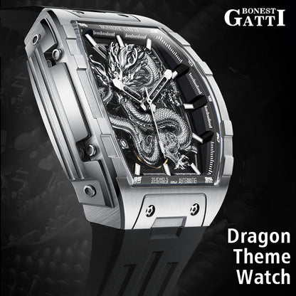 BONEST GATTI Barrel Dragon Men's Automatic Mechanical Watch Luminous GB5606