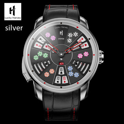 Lucky Harvey Automaton Player Series Three Card Poker (SAN GONG) Roulette Automatic Watch
