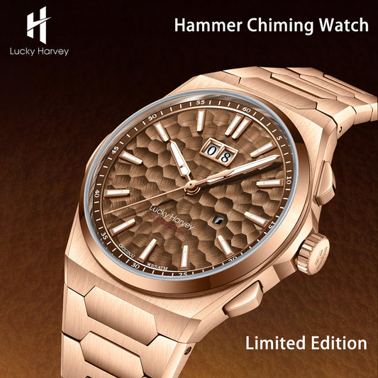 LUCKY HARVEY Hammer Chiming Automatic Self Wind Dial Big Date Watch Limited Edition 300 PCS