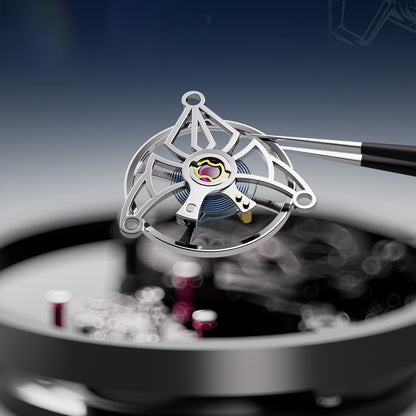 BONEST GATTI K9 Cryatal Case Strap Automatic Skeleton Tourbillon Watch BG7007