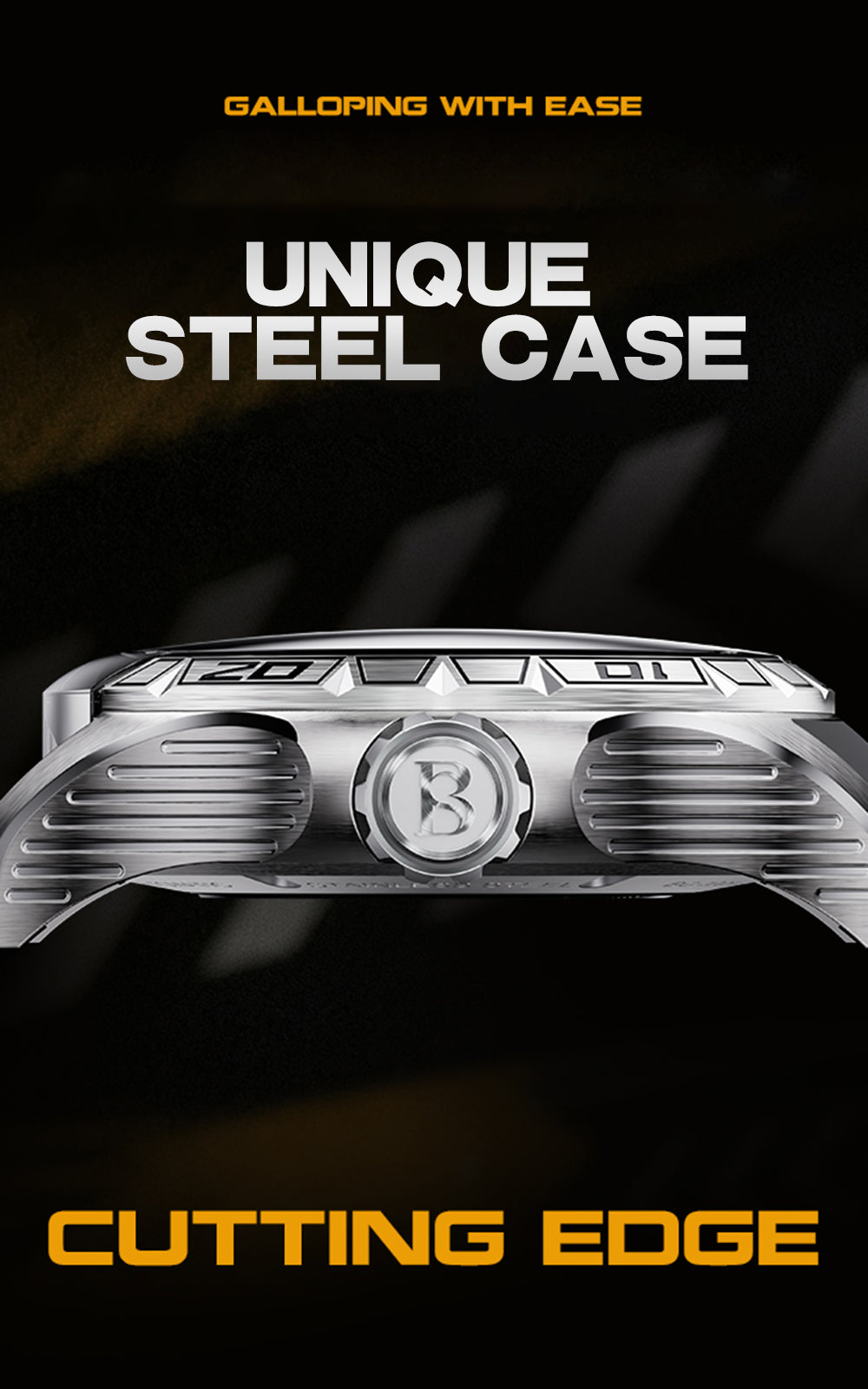 BONEST GATTI Hollow Skeleton Automatic Men Watch Self Wind Movement Sapphire Crystal Luminous Watch with Fluororubber Strap BG4005