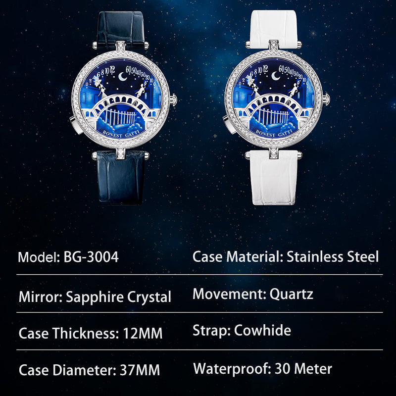 BONEST GATTI Quartz Women Watch Pont des Amoureux Elegant Female Wristwatch BG3004