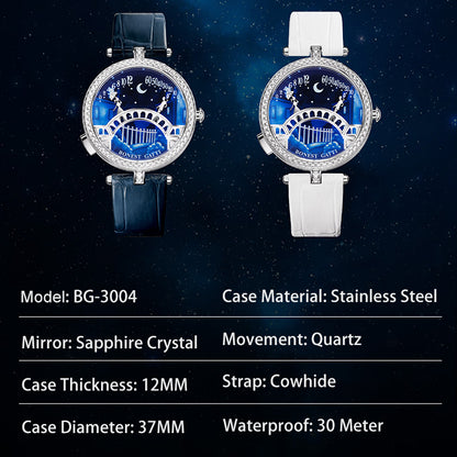 BONEST GATTI Quartz Women Watch Pont des Amoureux Elegant Female Wristwatch BG3004