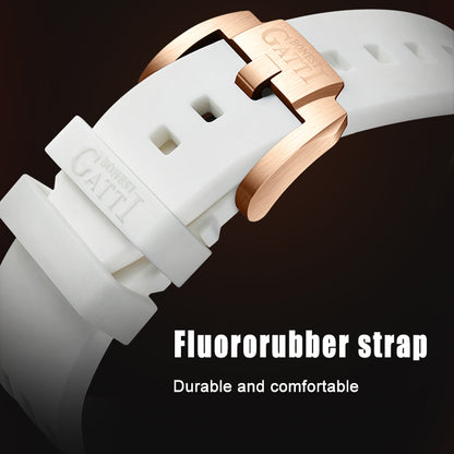 BONEST GATTI Automatic Tonneau Watch Calendar Week Display Skeleton Self Wind Movement Sapphire Crystal Luminous Watch BG5005