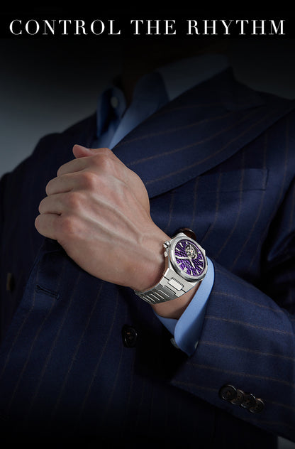 BONEST GATTI Hammer Pattern Automatic Tourbillon Watch Self Wind 80H Power Reserve Sapphire Crystal Luminous Watch BG7005