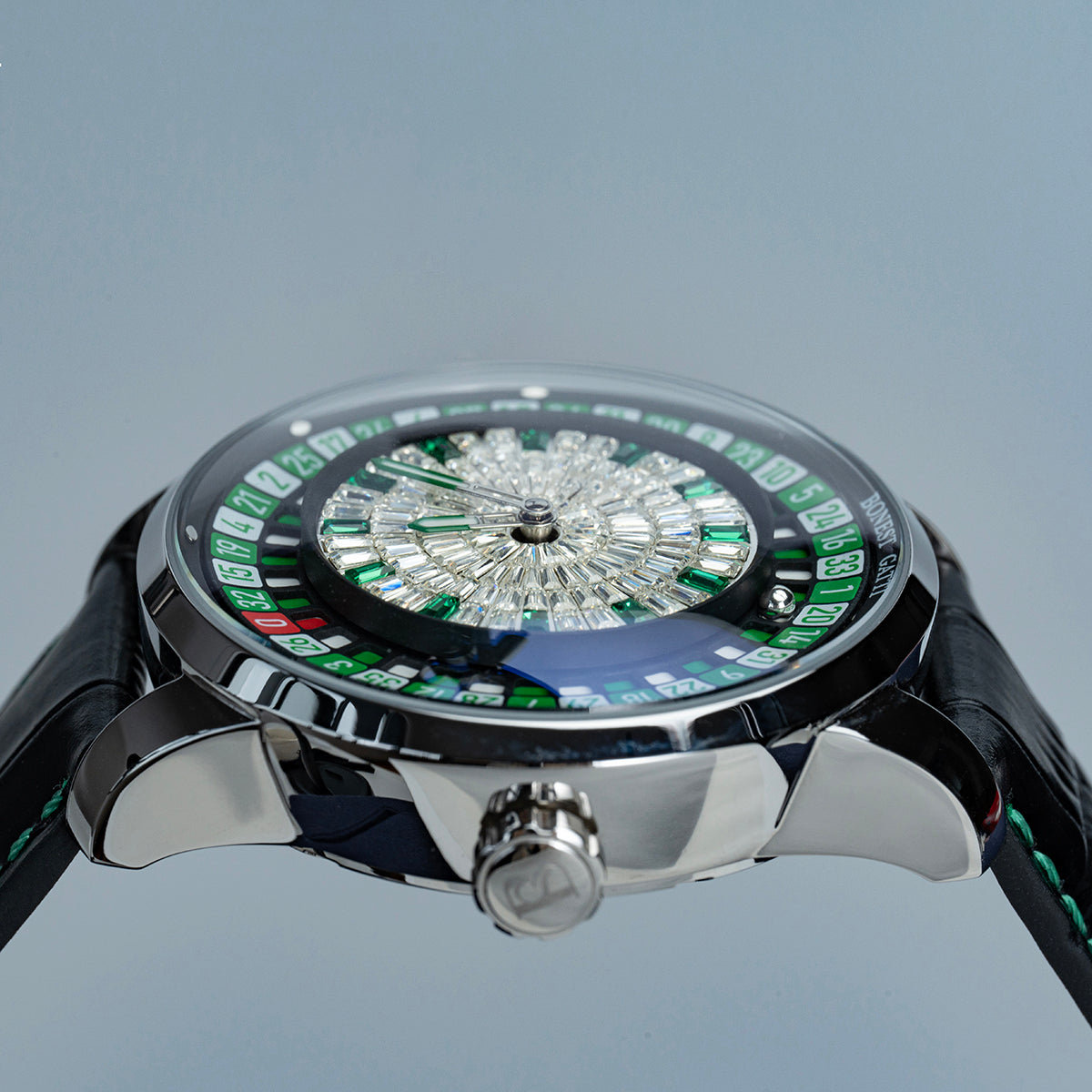 Bonest Gatti Gemstone European Roulette game watch Automatic Movement Handcrafted Zircon Setting Dail BG 8004