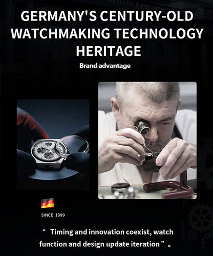 BONEST GATTI Automatic Men Watch Date Week Month Display Self Wind Movement Sapphire Crystal Luminous Watch BG8006