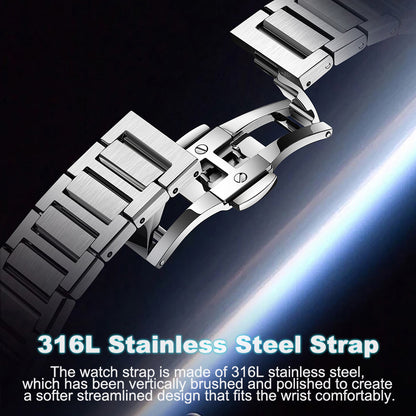 BONEST GATTI Automatic Skeleton Watch Self Wind Movement Sapphire Crystal Luminous Watch BG8010