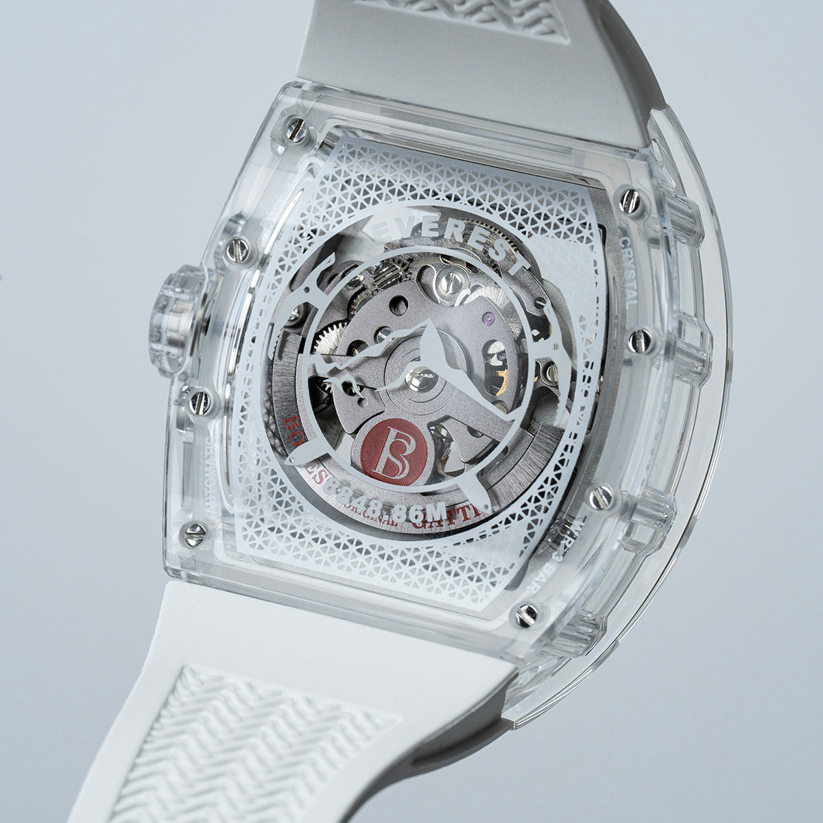 BONEST GATTI Carbon fiber + Aluminum alloy Case Barrel shaped road of climb 3D Mountain climber pattern Skeleton Movement Sapphire Crystal Watch BG9002
