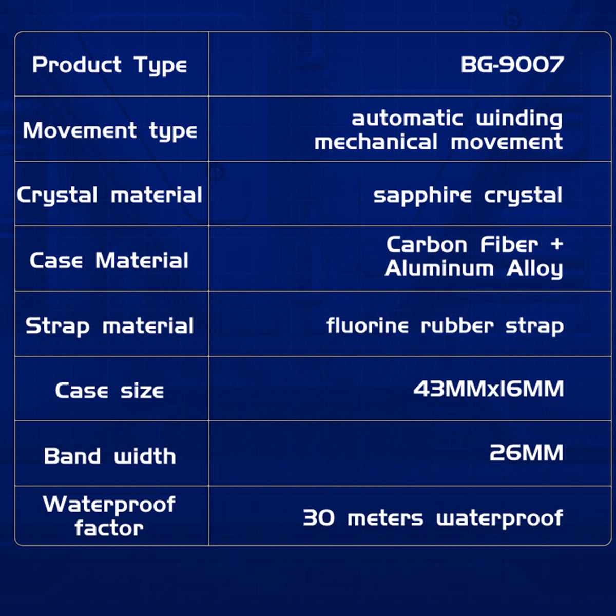 BONEST GATTI Automatic Tonneau Watch Carbon Fiber Month Week Date Display Skeleton Self Wind Movement Sapphire Crystal Luminous Watch BG9007