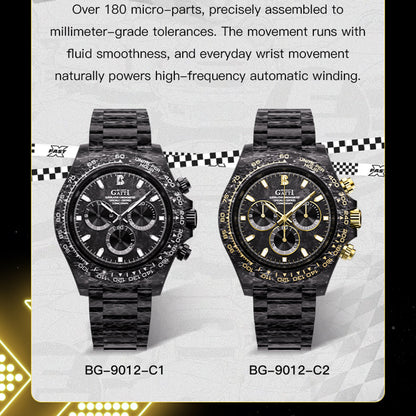 BONEST GATTI Full Carbon Fiber Automatic Chronograph Men Watch BG9012