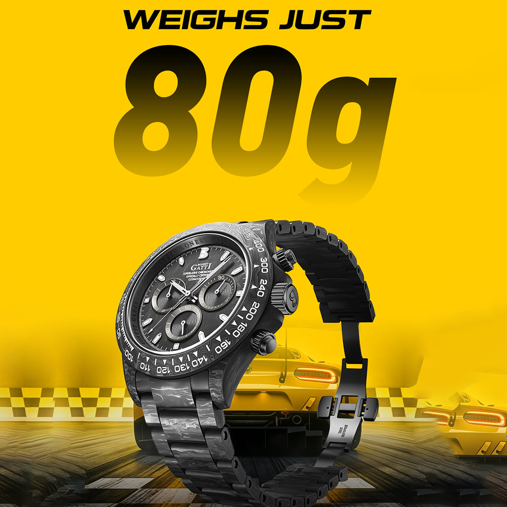 BONEST GATTI Full Carbon Fiber Automatic Chronograph Men Watch BG9012