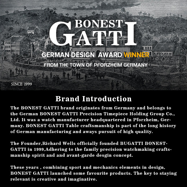 BONEST GATTI  Tower Theme Barrel shaped watch Skeleton Movement Watch GB9970